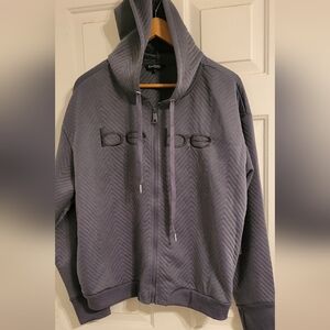 Brand New Bebe Gray Quilted Hoodie
